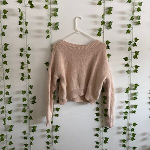 Pink cropped sweater